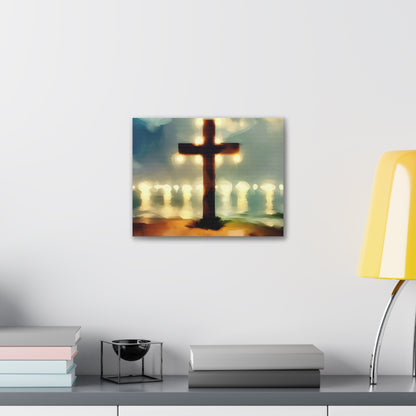 Christian wall art, Cross wall art, Beach art, Canvas Gallery Wrap - SaviTraviDesigns