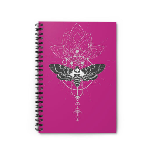 Geometric Elegance, Design Notebook, Spiral Notebook, Ruled Line, Pink - SaviTraviDesigns