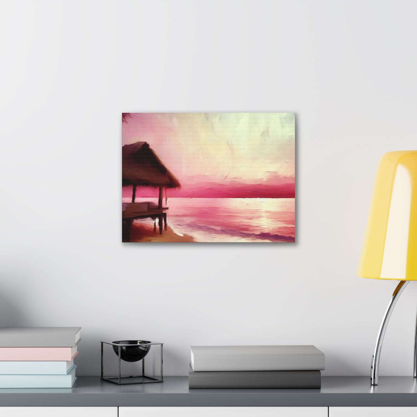 Sunset Beach Pastel Watercolor Print