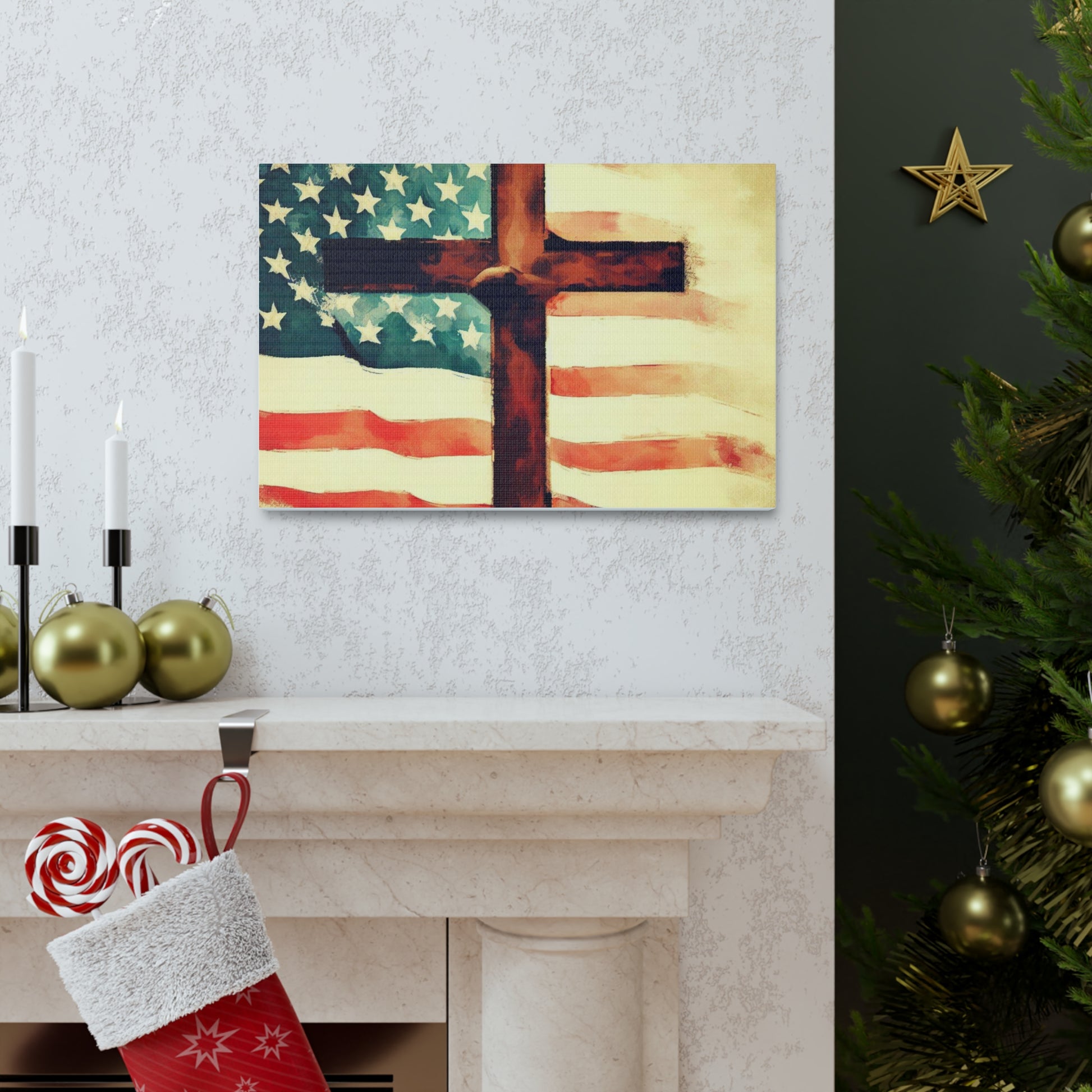 Christian wall art, Flag wall art, Canvas Gallery Wraps - SaviTraviDesigns