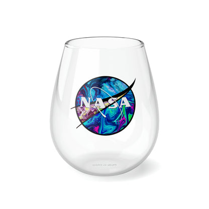 NASA Blue Wine, Nasa Wine Glass, Wine Lover stemless, Unique stemless wine glass, Trendy wine glass, Wine glass gift, Stemless Wine Glass - SaviTraviDesigns