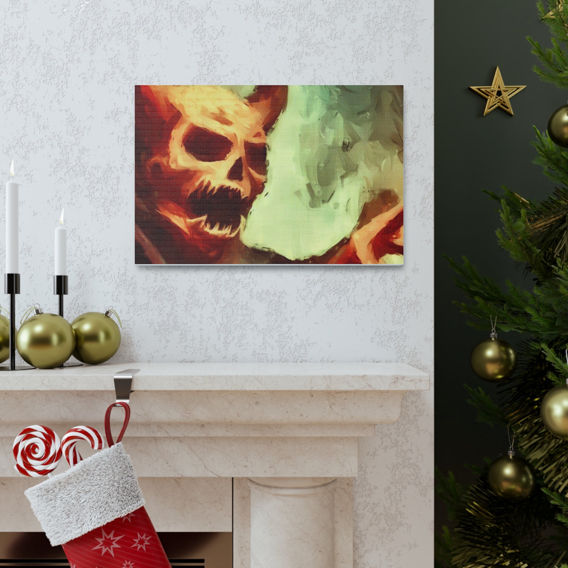 Halloween art, Demon canvas prints, Scary Halloween decor, Halloween home decor, Halloween wall, Gothic wall decor, Canvas Gallery Wraps - SaviTraviDesigns