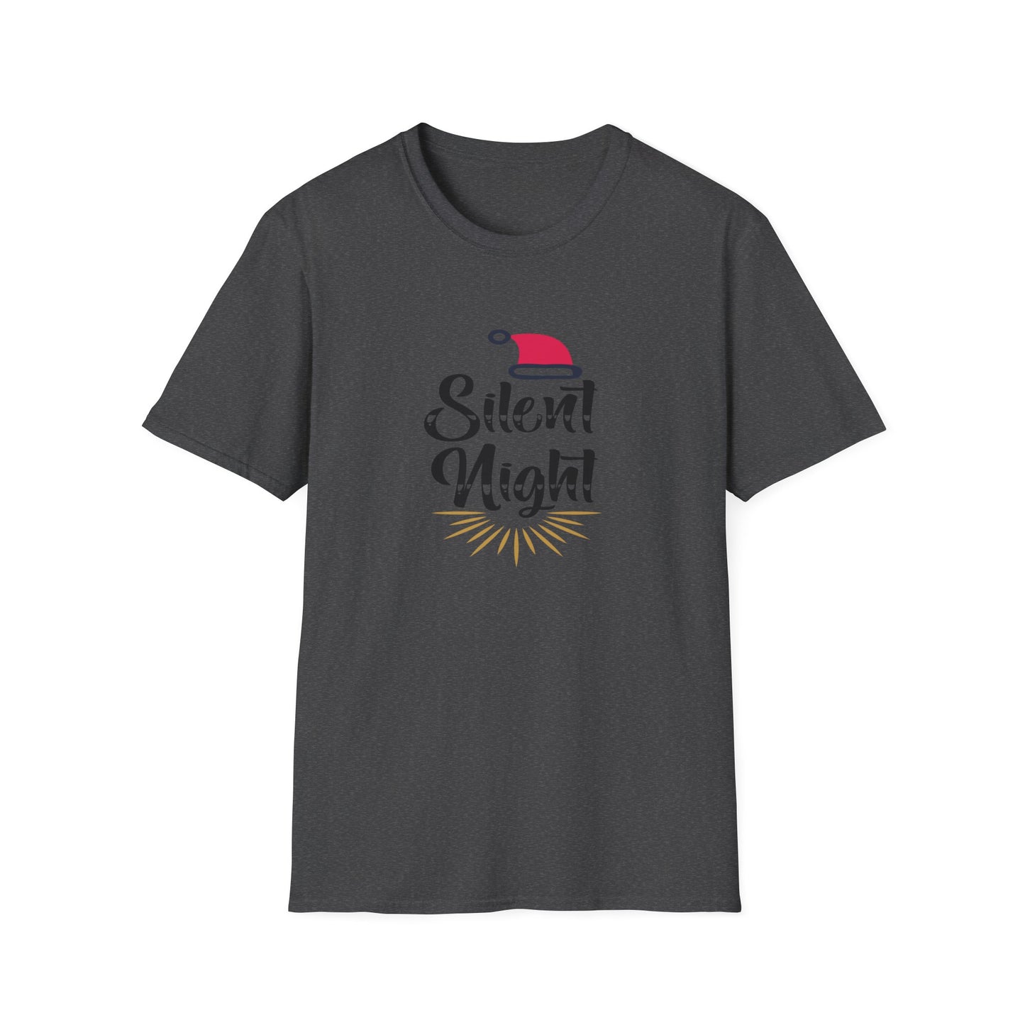 Silent Night Holiday Graphic T Shirt Dark Heather