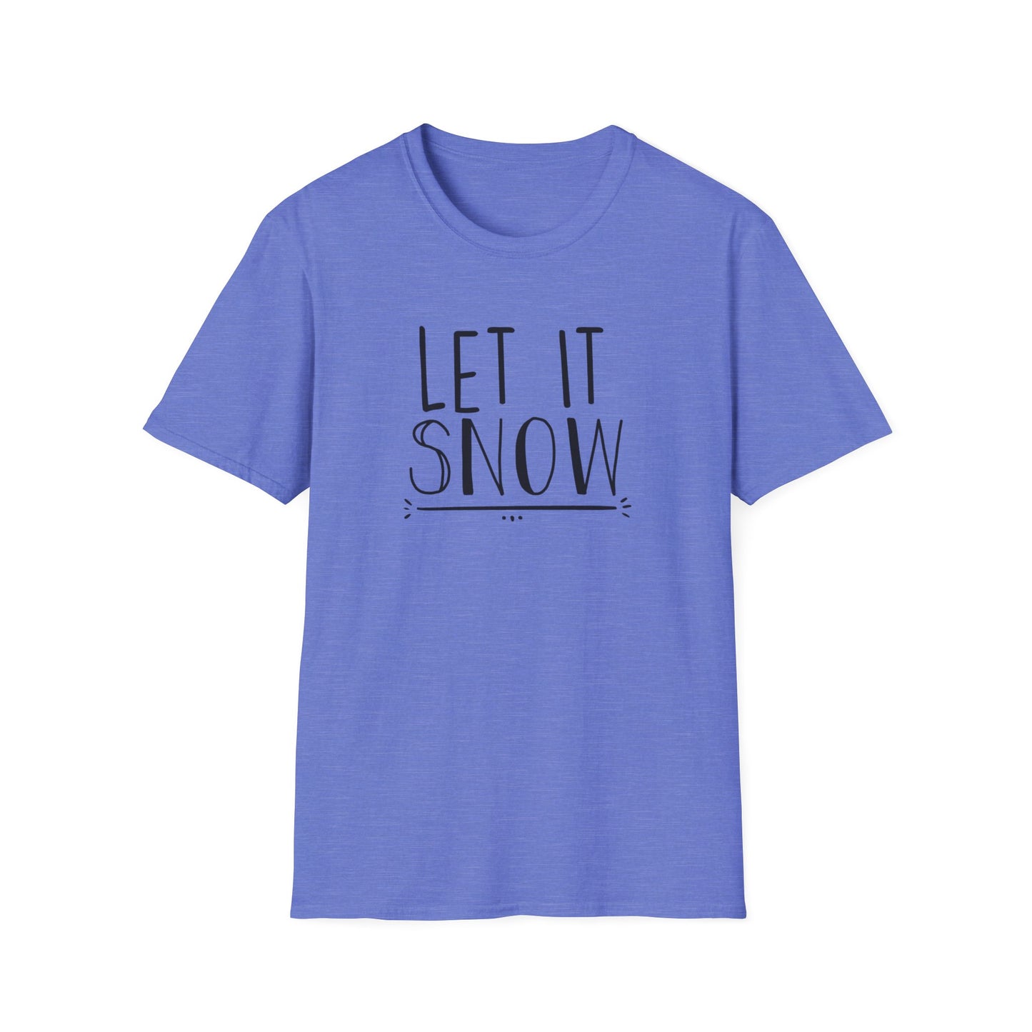 Let It Snow Winter Graphic T Shirt Heather Royal