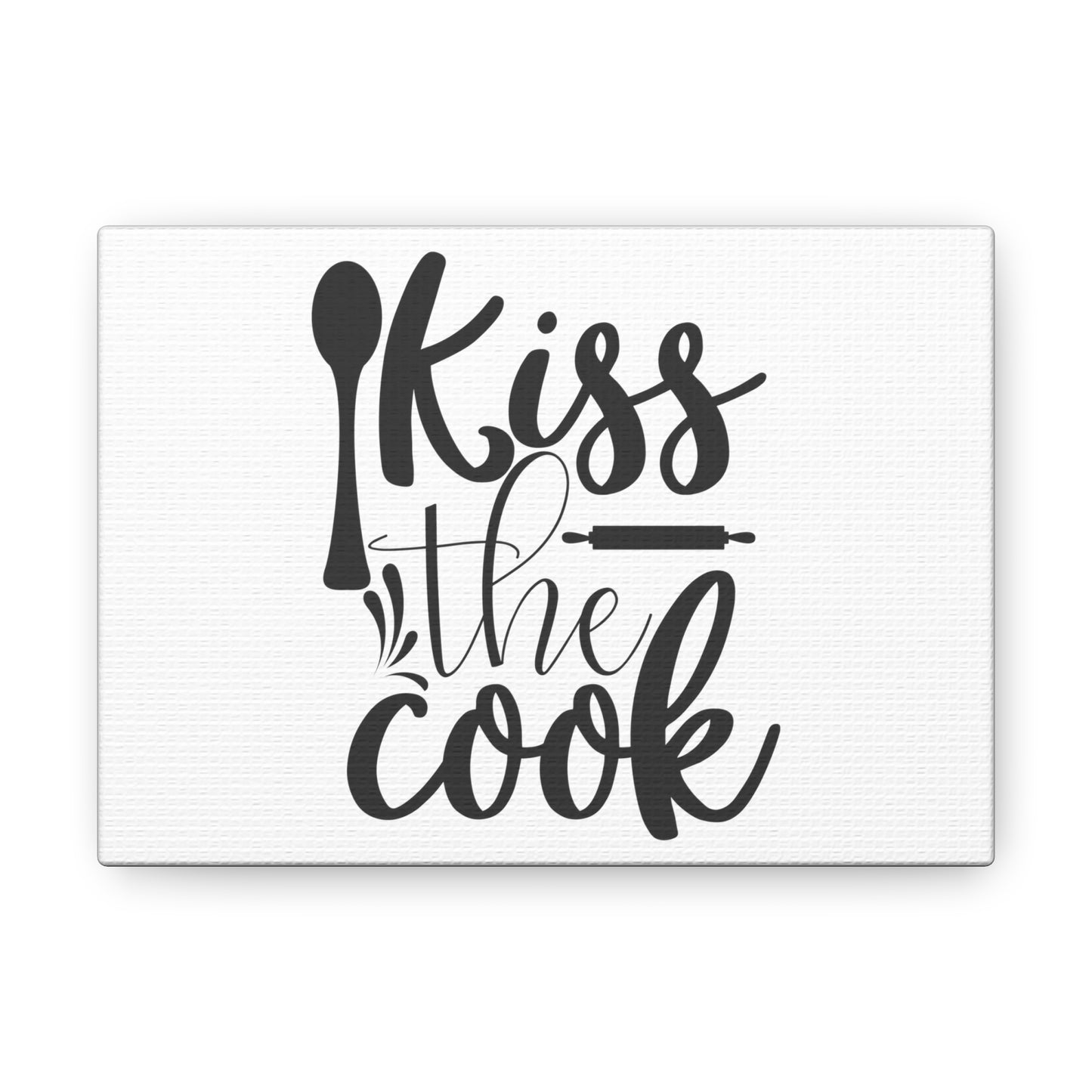 Kiss The Cook, Kitchen quote canvas prints, Kitchen wall decor quotes, Kitchen canvas art, Funny kitchen quotes on canvas, Inspirational kitchen quotes 7" x 5" Premium Gallery Wraps (1.25″)