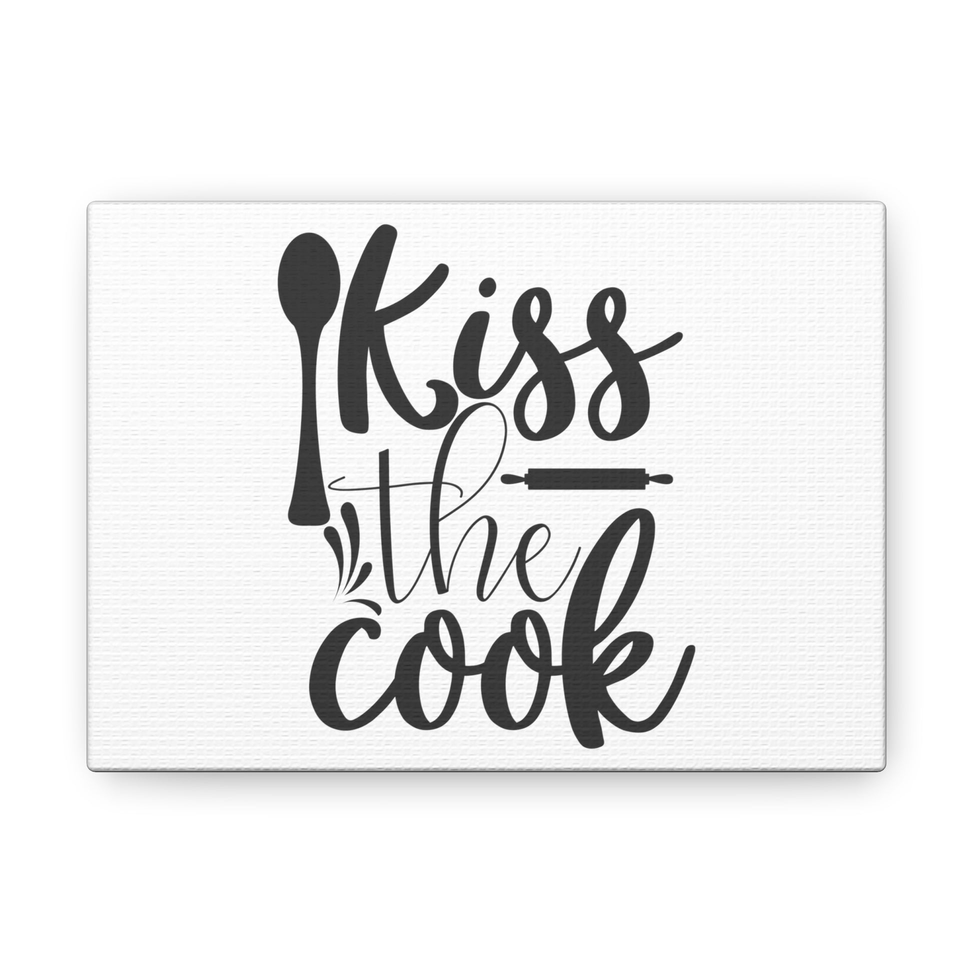 Kiss The Cook, Kitchen quote canvas prints, Kitchen wall decor quotes, Kitchen canvas art, Funny kitchen quotes on canvas, Inspirational kitchen quotes 7" x 5" Premium Gallery Wraps (1.25″)