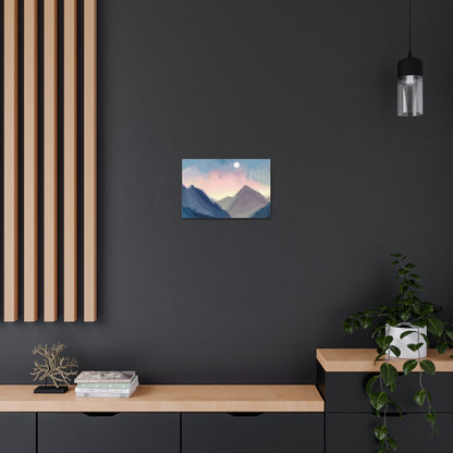 Mountain Wall Art, Moon Wall Art, Canvas Gallery Wraps, Moon Over Mountains