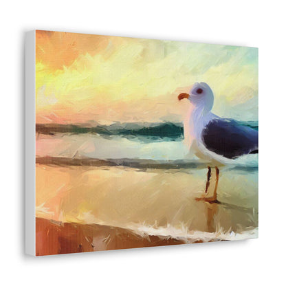 Seagull Beach, Beach wall art, Ocean wall art, Canvas Gallery Wraps