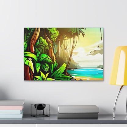 Jungle Sunset, Graffiti art prints, Street art canvas, Urban art decor, Graffiti-style wall art, Graffiti canvas prints, Street art posters - SaviTraviDesigns