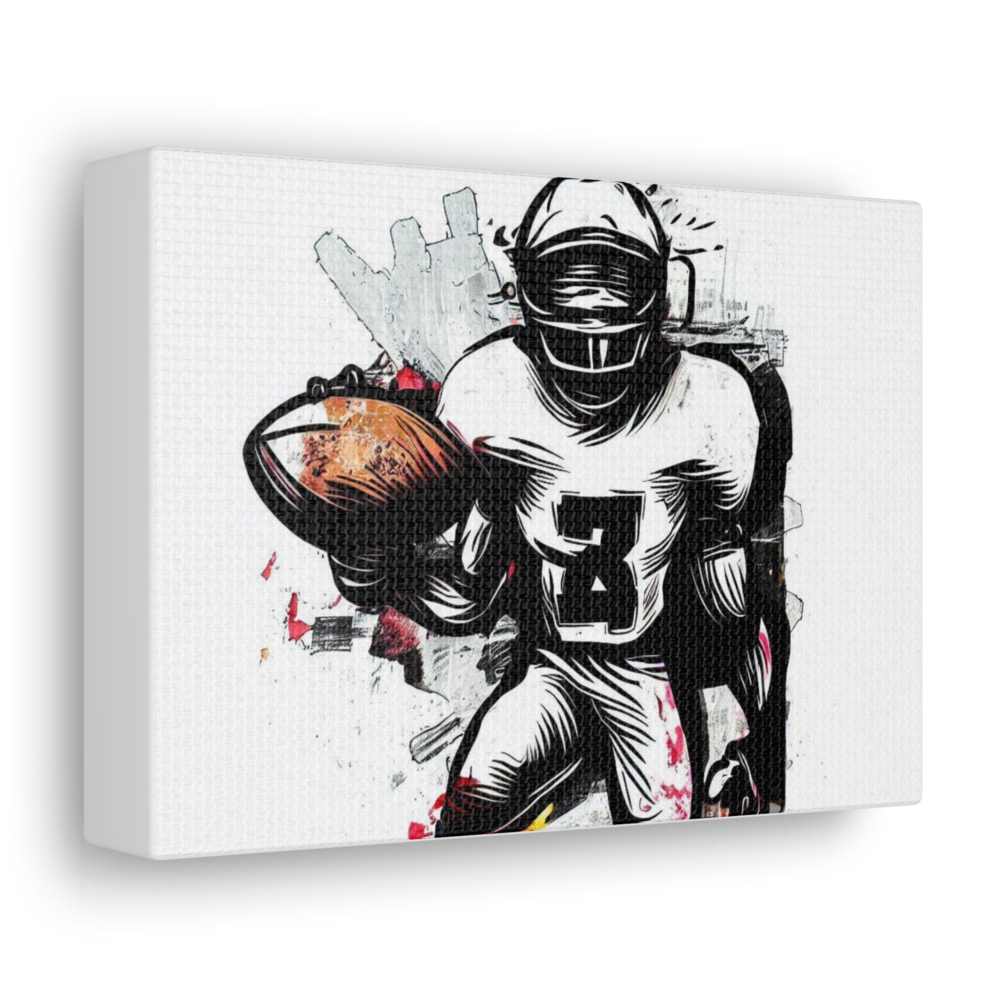 Football Player, Graffiti-inspired home decor, Modern street art prints, Graffiti wall art, Street art canvas art, Graffiti artist prints 7" x 5" Premium Gallery Wraps (1.25″)