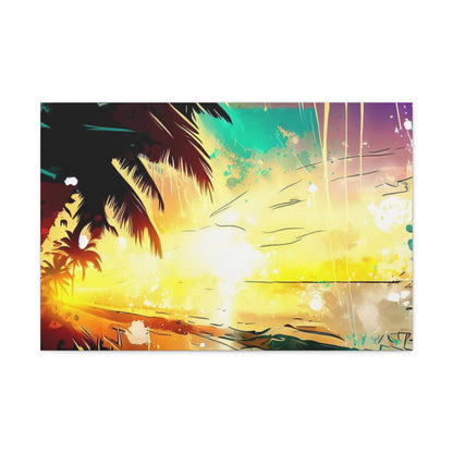 Palm Tree Sunset, Graffiti art prints, Street art canvas, Urban art decor, Graffiti-style wall art, Graffiti canvas prints, Street art posters - SaviTraviDesigns