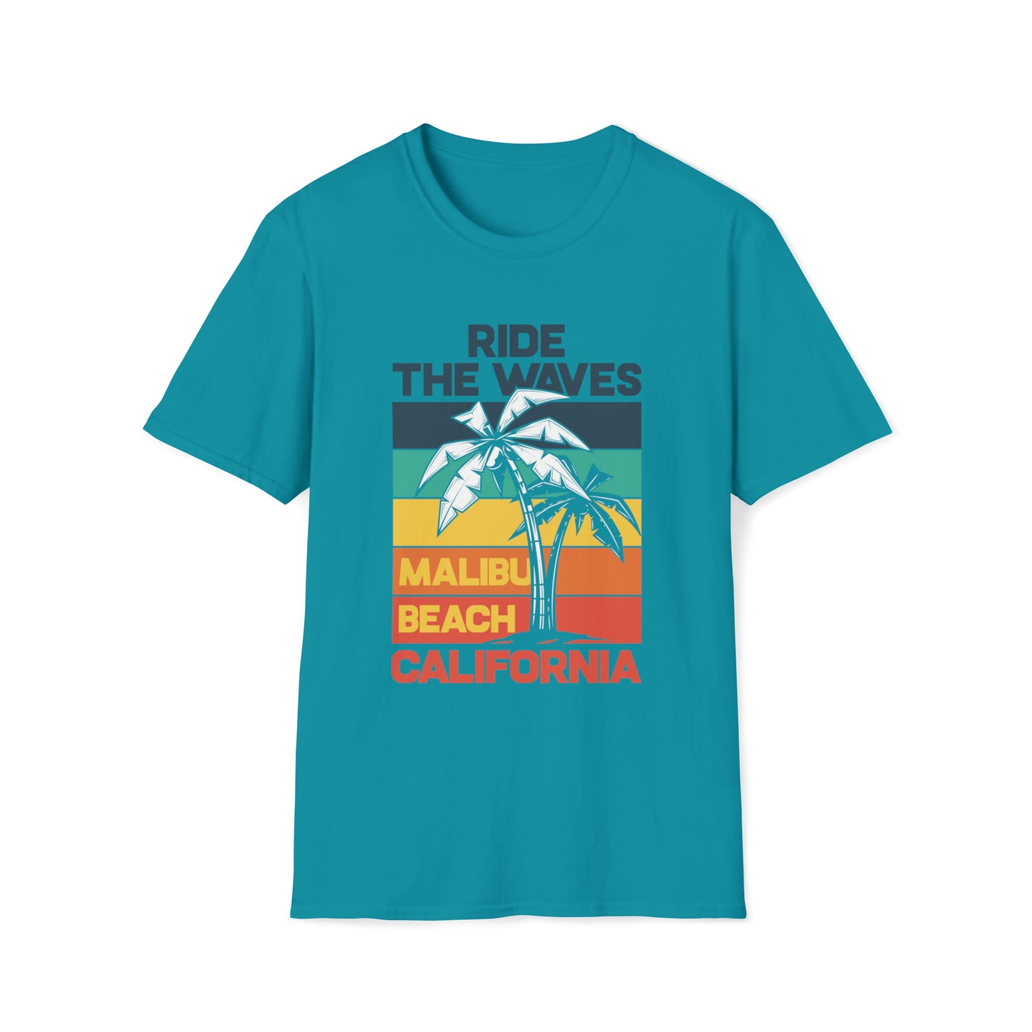 Ride The Waves Malibu Beach |Beach Life Clothing | Ocean Vibes Apparel Tropical Blue