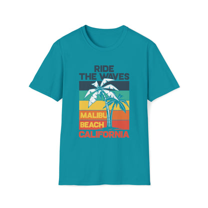 Ride The Waves Malibu Beach |Beach Life Clothing | Ocean Vibes Apparel Tropical Blue