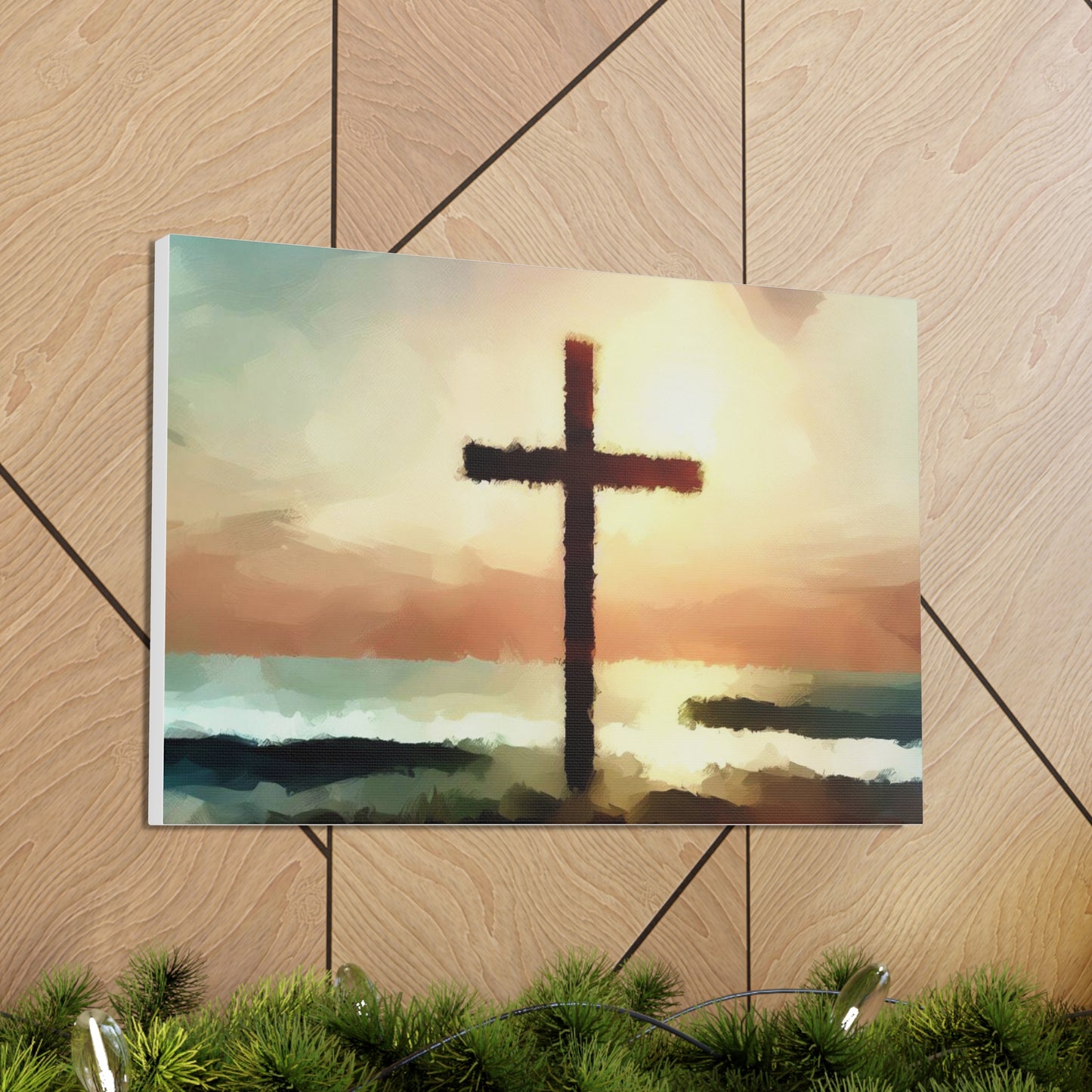 Christian wall art, Cross wall art, beach art, ocean art, Canvas Gallery Wraps - SaviTraviDesigns