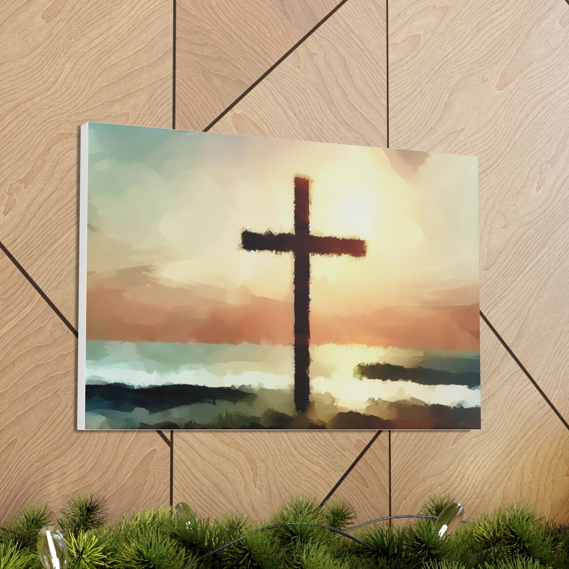 Christian wall art, Cross wall art, beach art, ocean art, Canvas Gallery Wraps - SaviTraviDesigns