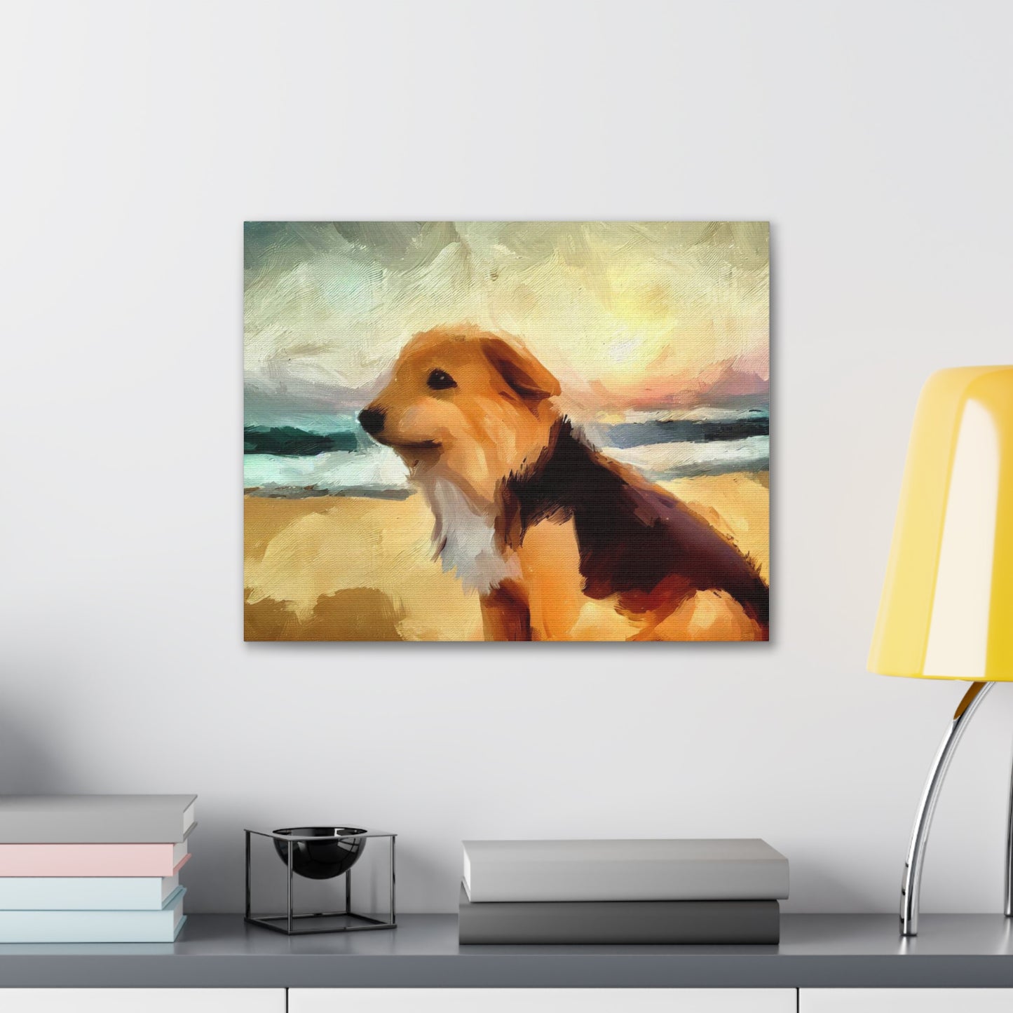 Dog wall art, ocean wall art, beach art, Canvas Gallery Wraps, Dog Beach - SaviTraviDesigns