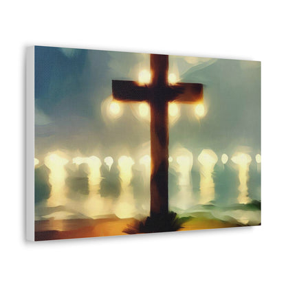 Christian wall art, Cross wall art, Beach art, Canvas Gallery Wrap - SaviTraviDesigns