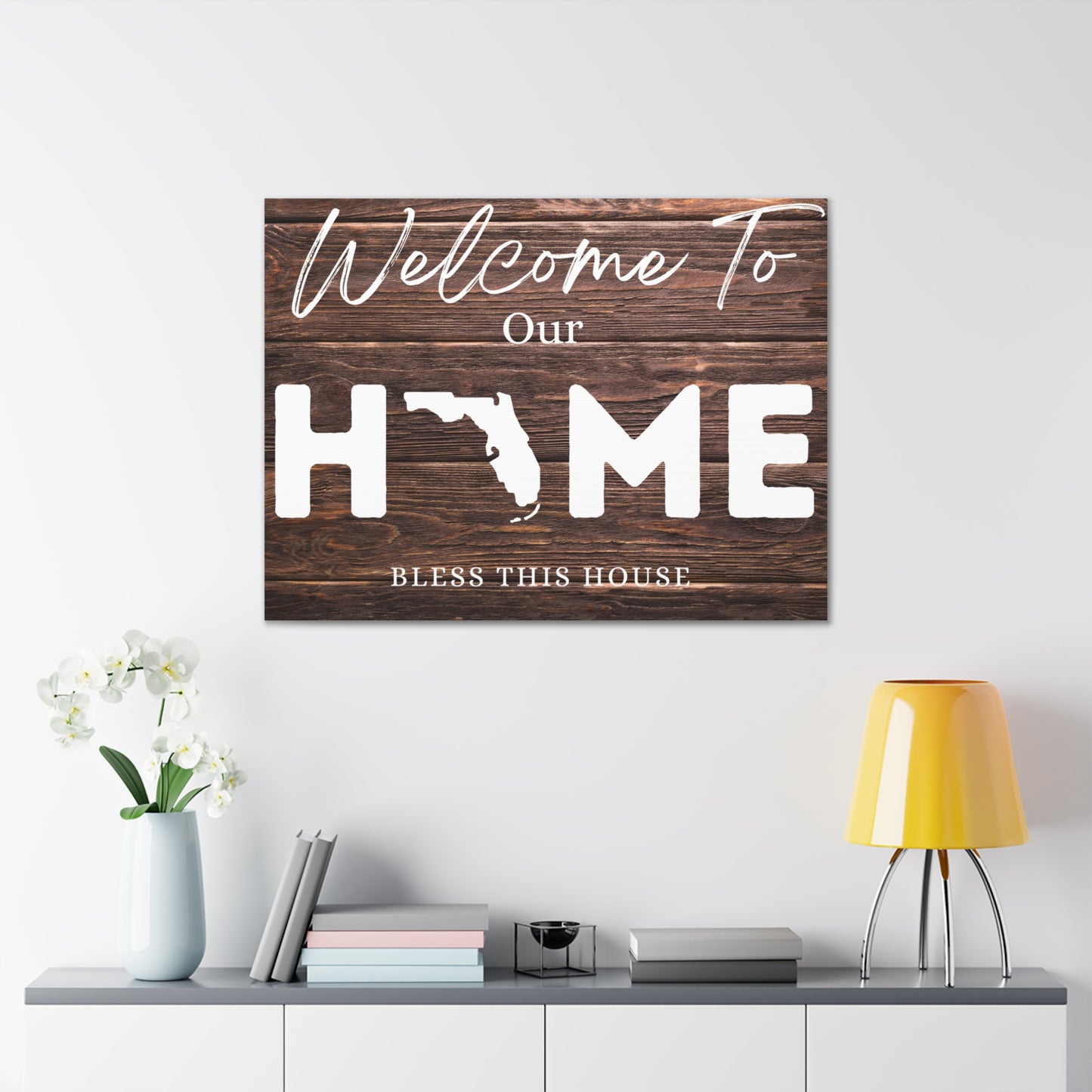 Florida - Rustic Welcome to Our Home Sign