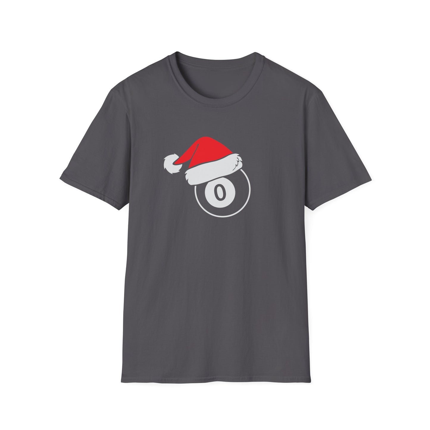 Pool Ball Santa Hat Graphic T Shirt Charcoal