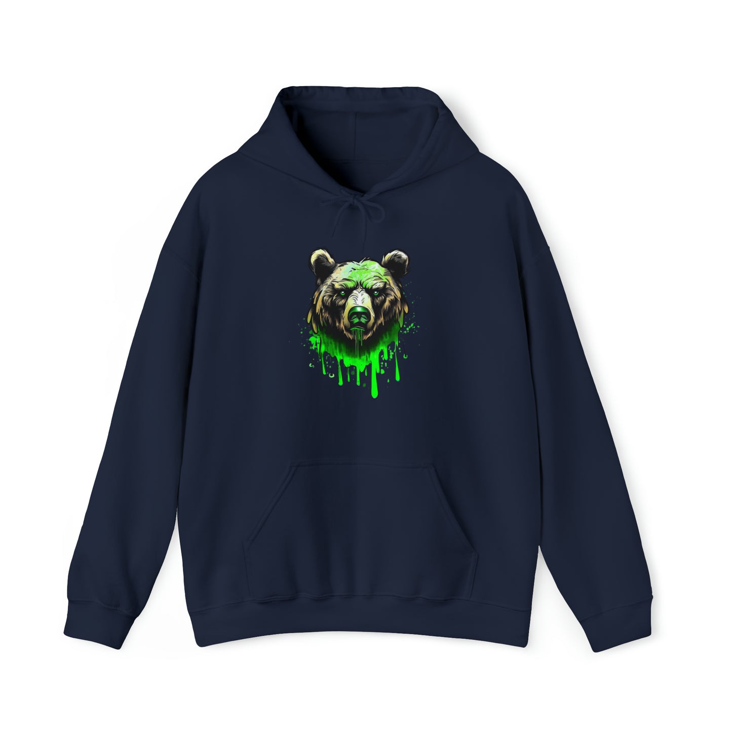 Bear Hoodie, Graffiti Graphic Shirt, Street Art, Urban Art, Unisex Hooded Sweatshirt Navy