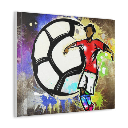 Soccer Player, Graffiti-inspired home decor, Modern street art prints, Graffiti wall art, Street art canvas art, Graffiti artist prints 24″ x 20″ Premium Gallery Wraps (1.25″)