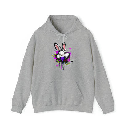 Bunny Hoodie, Graffiti Hoodie, Graffiti Sweatshirt, Bunny Urban art, Hooded Sweatshirt Sport Grey