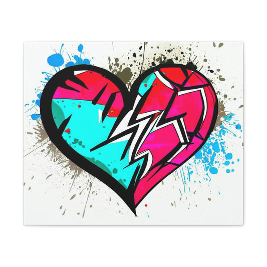 Broken Heart Art, Heart Art, Graffiti canvas prints, Spray can art paintings, Street art, Urban graffiti artwork, Graffiti wall decor - SaviTraviDesigns