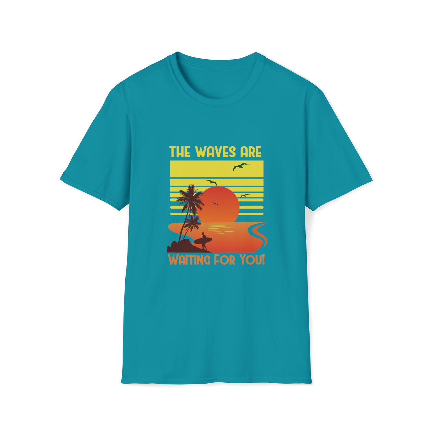 The Waves Are Waiting |Beach Lifestyle Shirts | Summer Vibe Apparel Tropical Blue