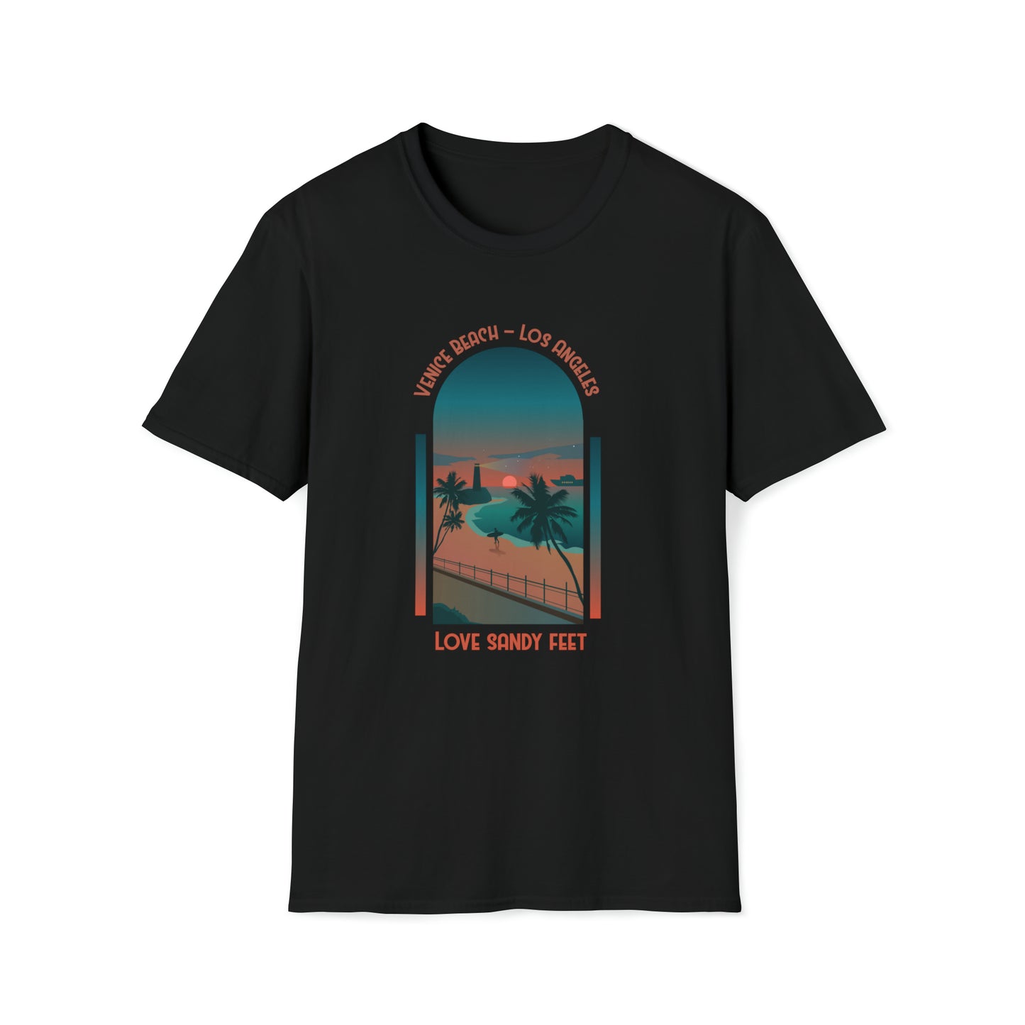 Venice Beach Sandy Feet |Beach Lifestyle Shirts | Summer Vibe Apparel Black