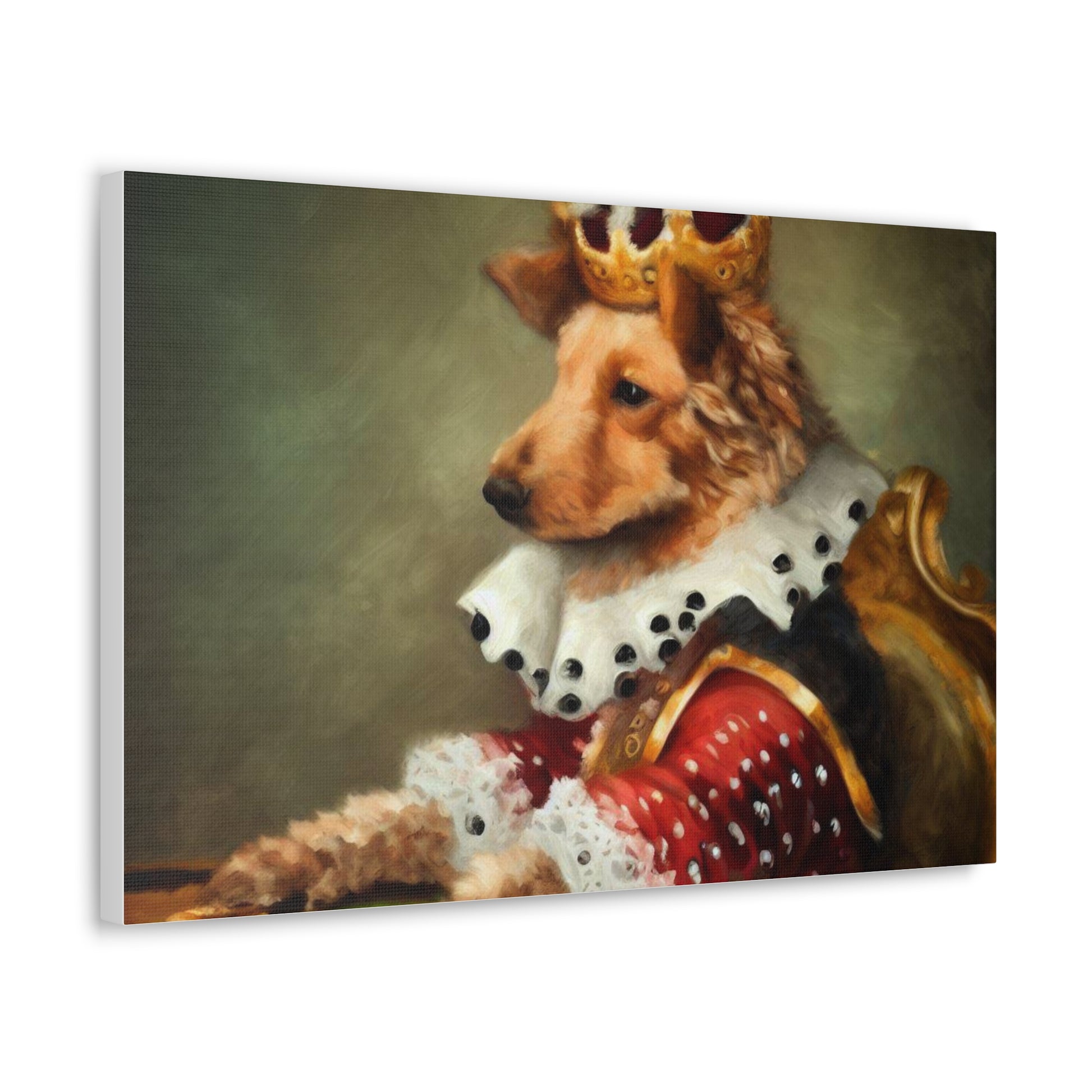 Fancy Dog, Canvas Dog Art, Dog Wall Art, Canine Canvas Art,Canvas Gallery Wraps, Pet Art, King Dog - SaviTraviDesigns