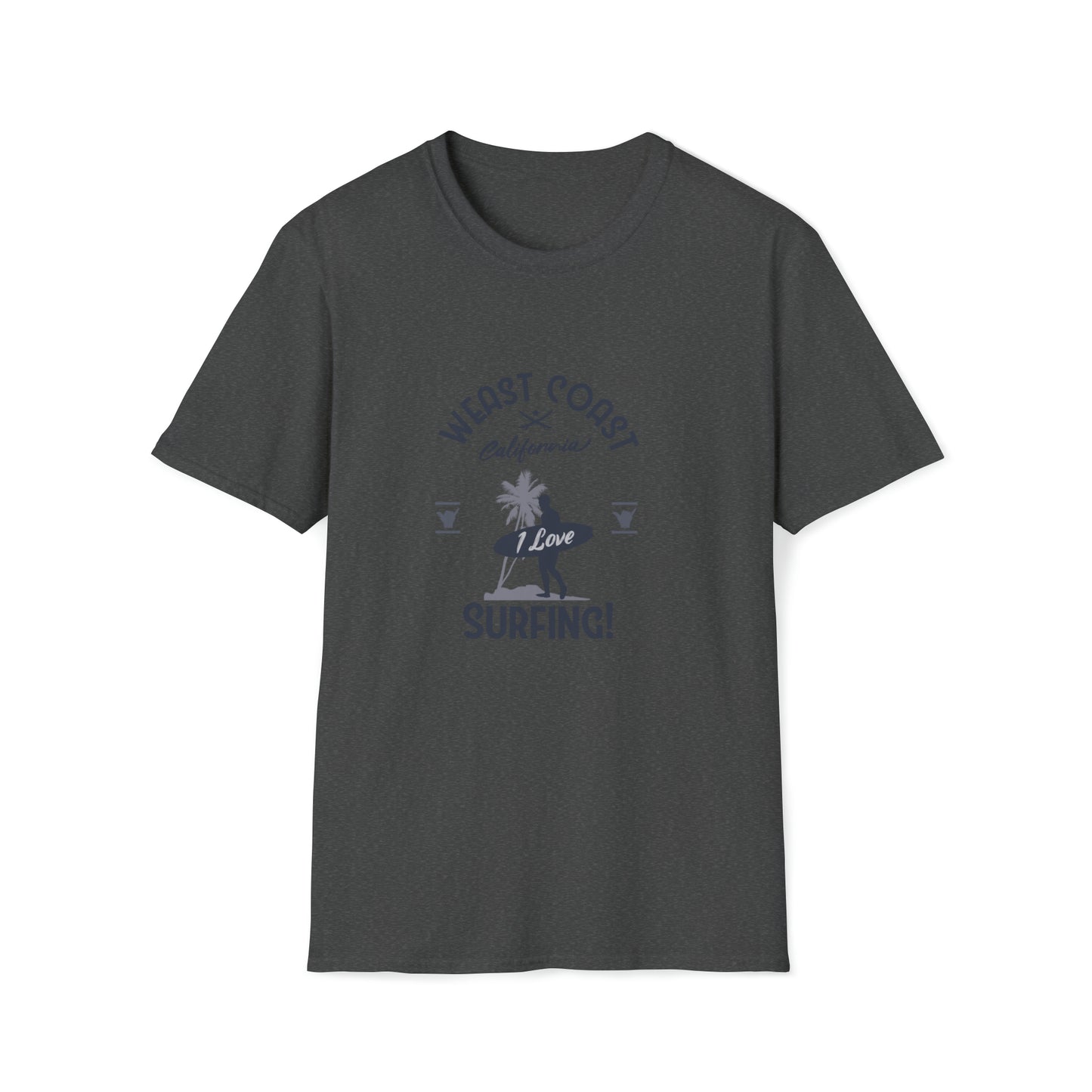 West Coast Surfing |Beach Lifestyle Shirts | Summer Vibe Apparel Dark Heather