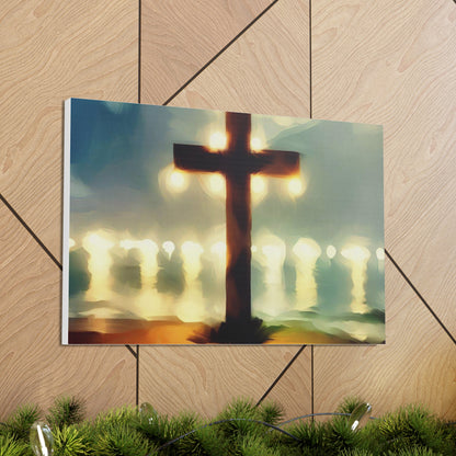 Christian wall art, Cross wall art, Beach art, Canvas Gallery Wrap - SaviTraviDesigns