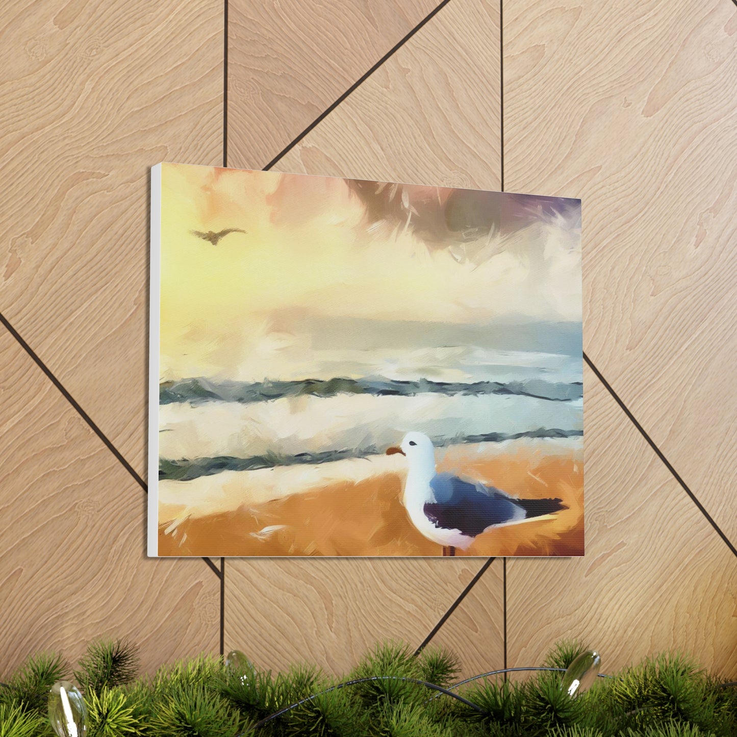 Seagull Painting, Beach wall art, Ocean Wall Art, Canvas Gallery Wraps