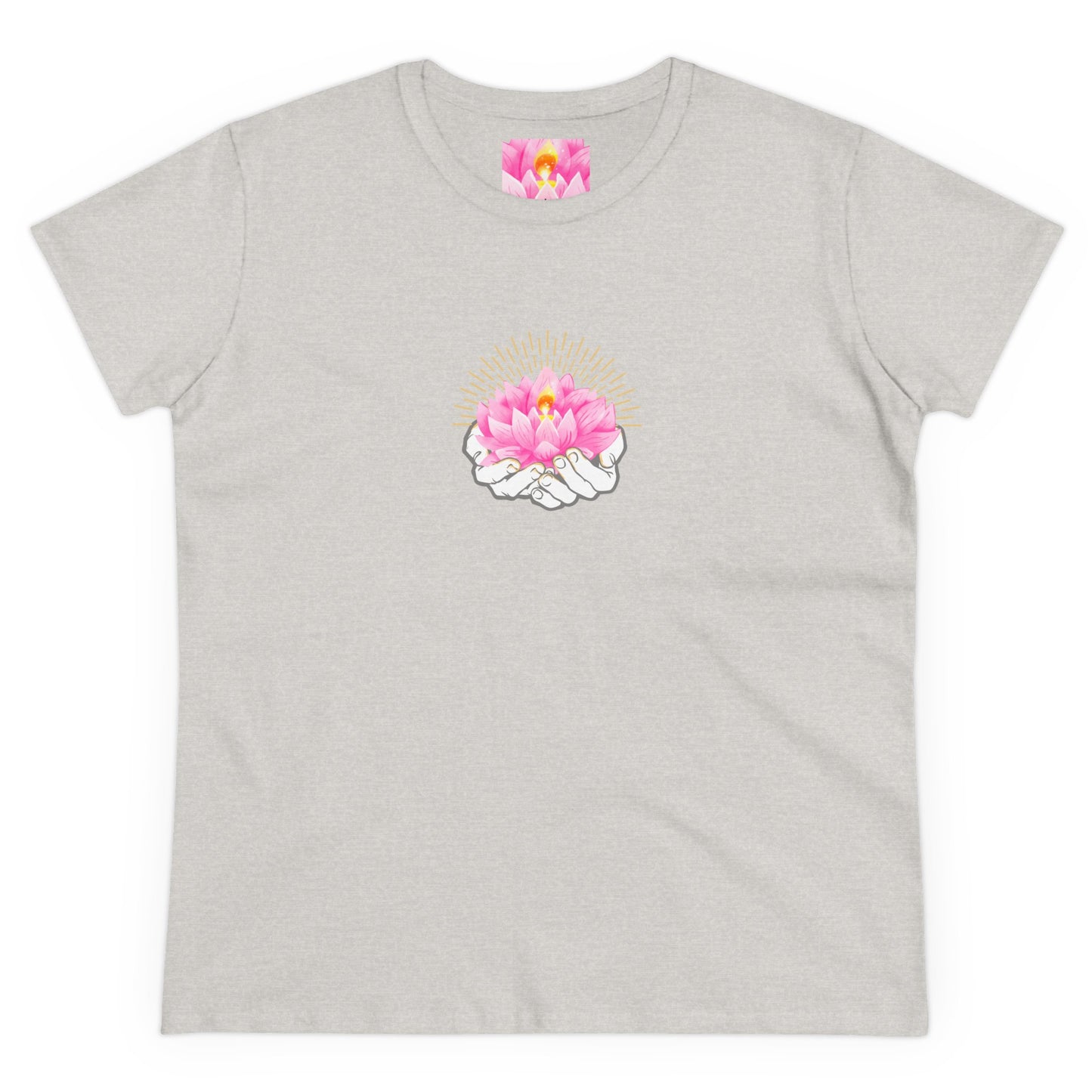 Hands Holding Lotus - Meditation Graphic  Women T-Shirt