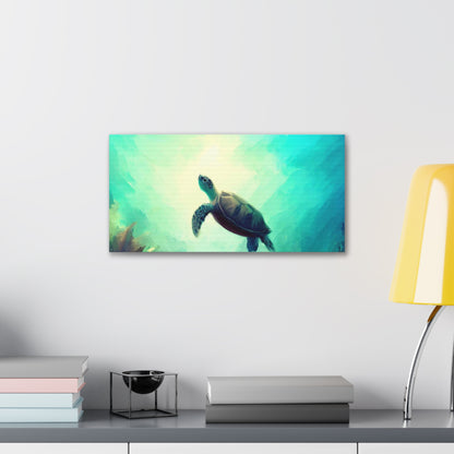 Sea Turtle wall art, ocean art, Canvas Gallery Wraps, Ocean Animal, Turtle