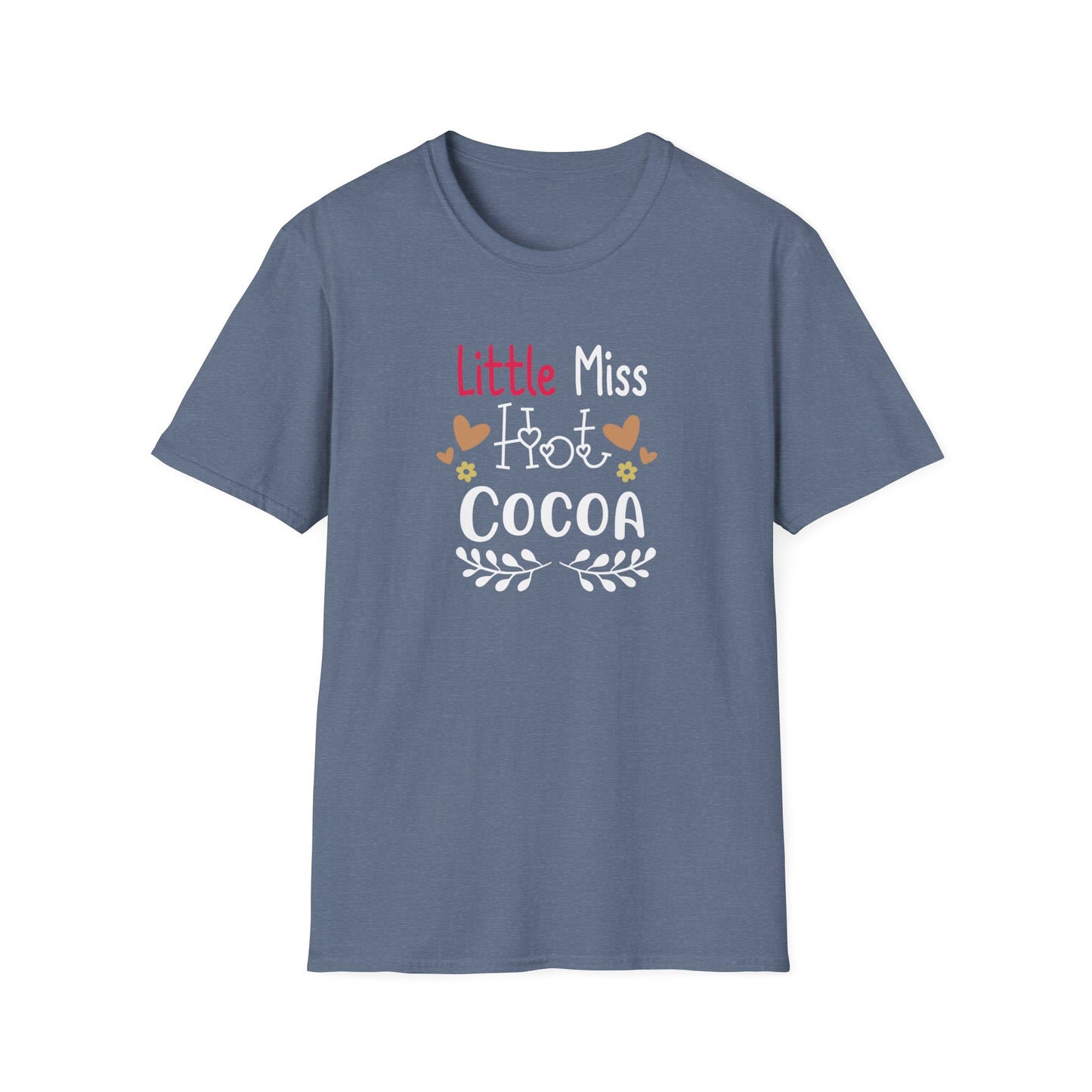 Little Miss Hot Cocoa Novelty Graphic Shirt Heather Indigo