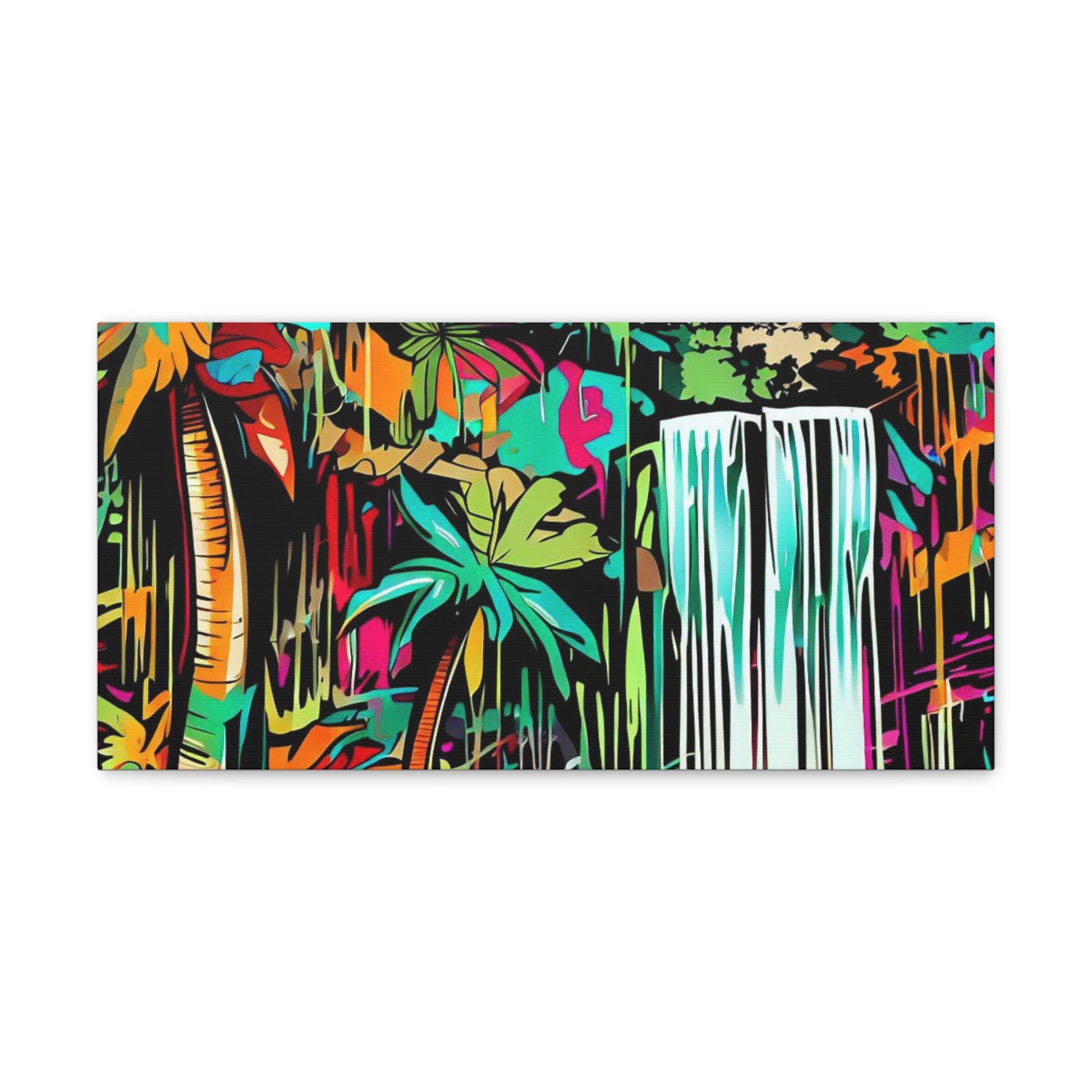 Jungle Waterfall, Rainforest Waterfall, Graffiti-inspired home decor, Modern street art prints, Graffiti wall art, Street art canvas art, Graffiti artist prints - SaviTraviDesigns