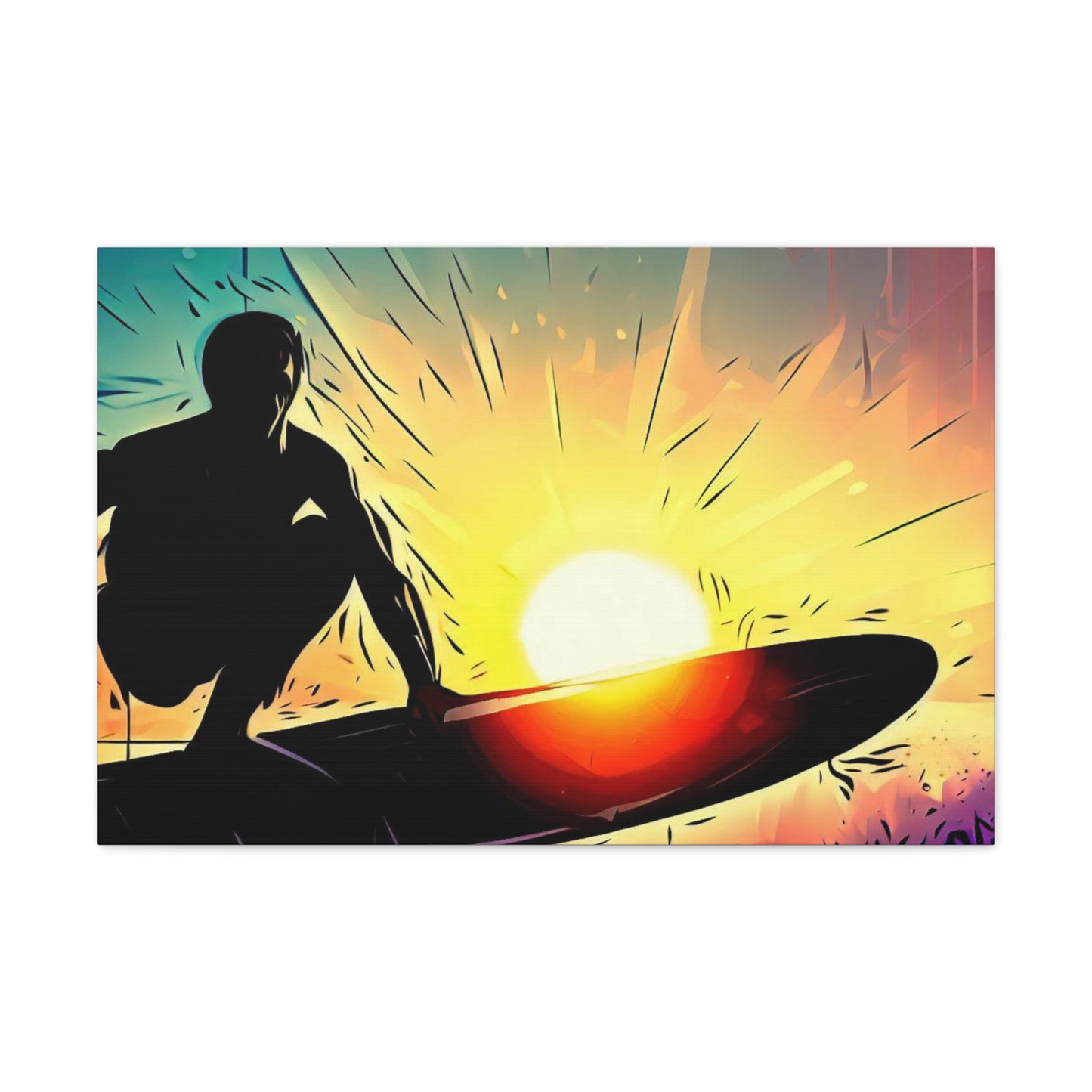 Surfer, Surfing Sunset, Graffiti-inspired home decor, Modern street art prints, Graffiti wall art, Street art canvas art, Graffiti artist prints - SaviTraviDesigns