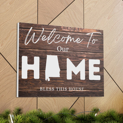 Alabama, Rustic Welcome to Our Home Sign, Our first home Sign, New Home Sign, Housewarming Gift, Personalized Home, Wood Signs, Wall Decor