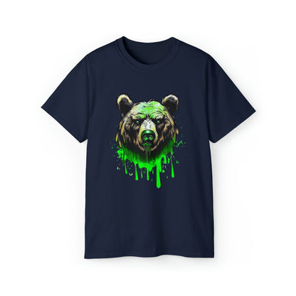 Graffiti Graphic Shirt, Street Art, Urban Art, Unisex Ultra Cotton Tee, Green Bear Navy