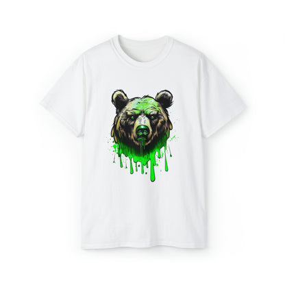 Graffiti Graphic Shirt, Street Art, Urban Art, Unisex Ultra Cotton Tee, Green Bear White