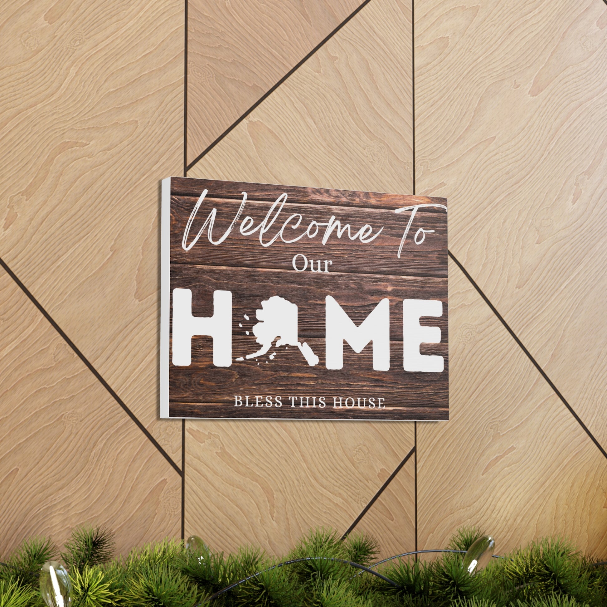 Alaska, Rustic Welcome to Our Home Sign, Our first home Sign, New Home Sign, Housewarming Gift, Personalized Home, Wood Signs, Wall Decor