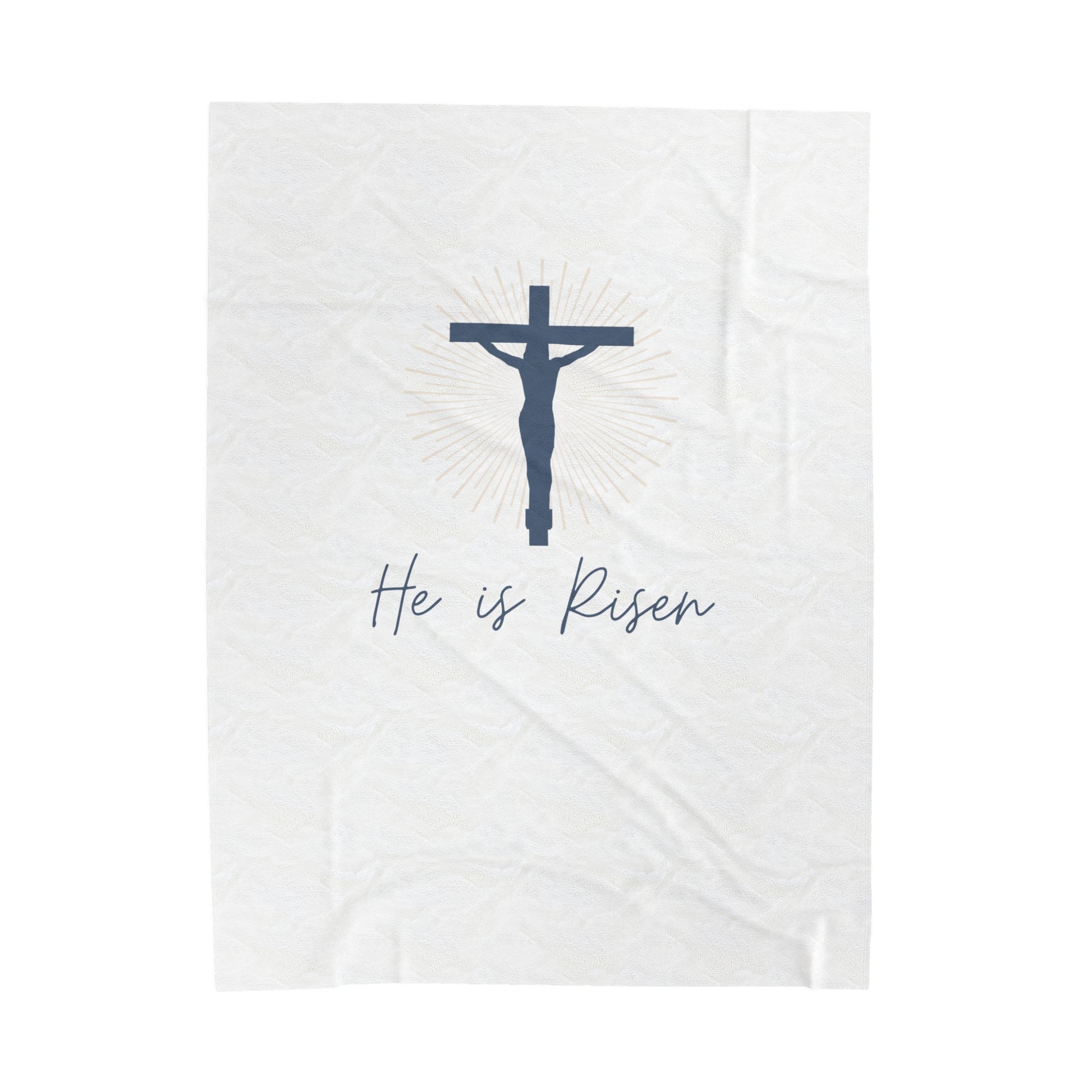 He is Risen blanket, Jesus blanket, Velveteen Plush Blanket, Christian Blanket - SaviTraviDesigns