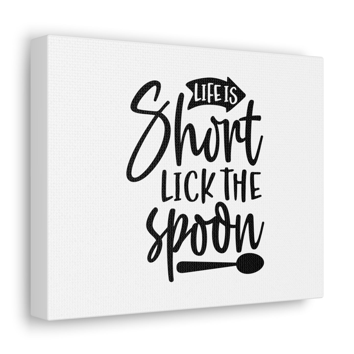 Life Is Short Lick The Spoon, Kitchen quote canvas prints, Kitchen wall decor quotes, Kitchen canvas art, Funny kitchen quotes on canvas, Inspirational kitchen quotes - SaviTraviDesigns