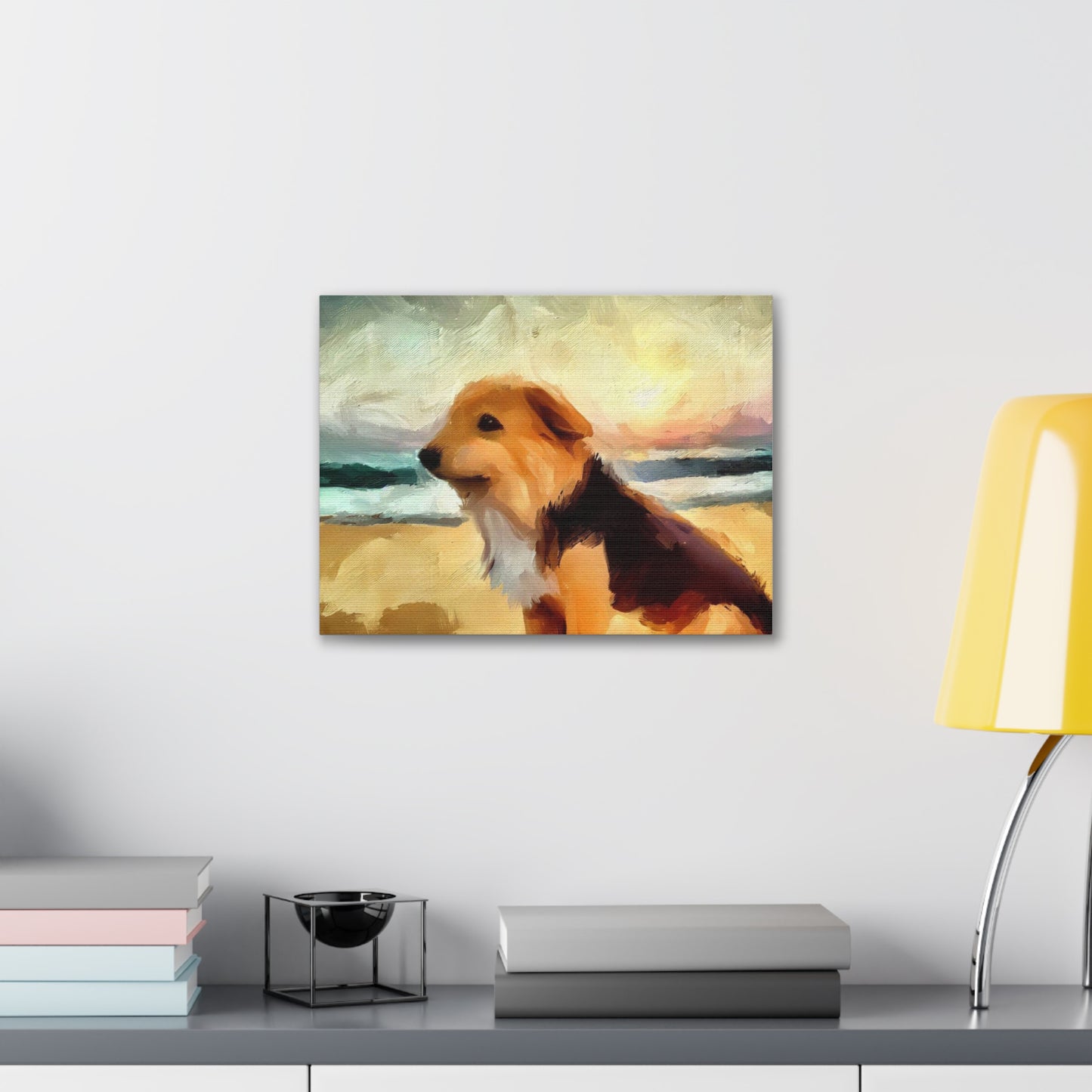 Dog wall art, ocean wall art, beach art, Canvas Gallery Wraps, Dog Beach - SaviTraviDesigns