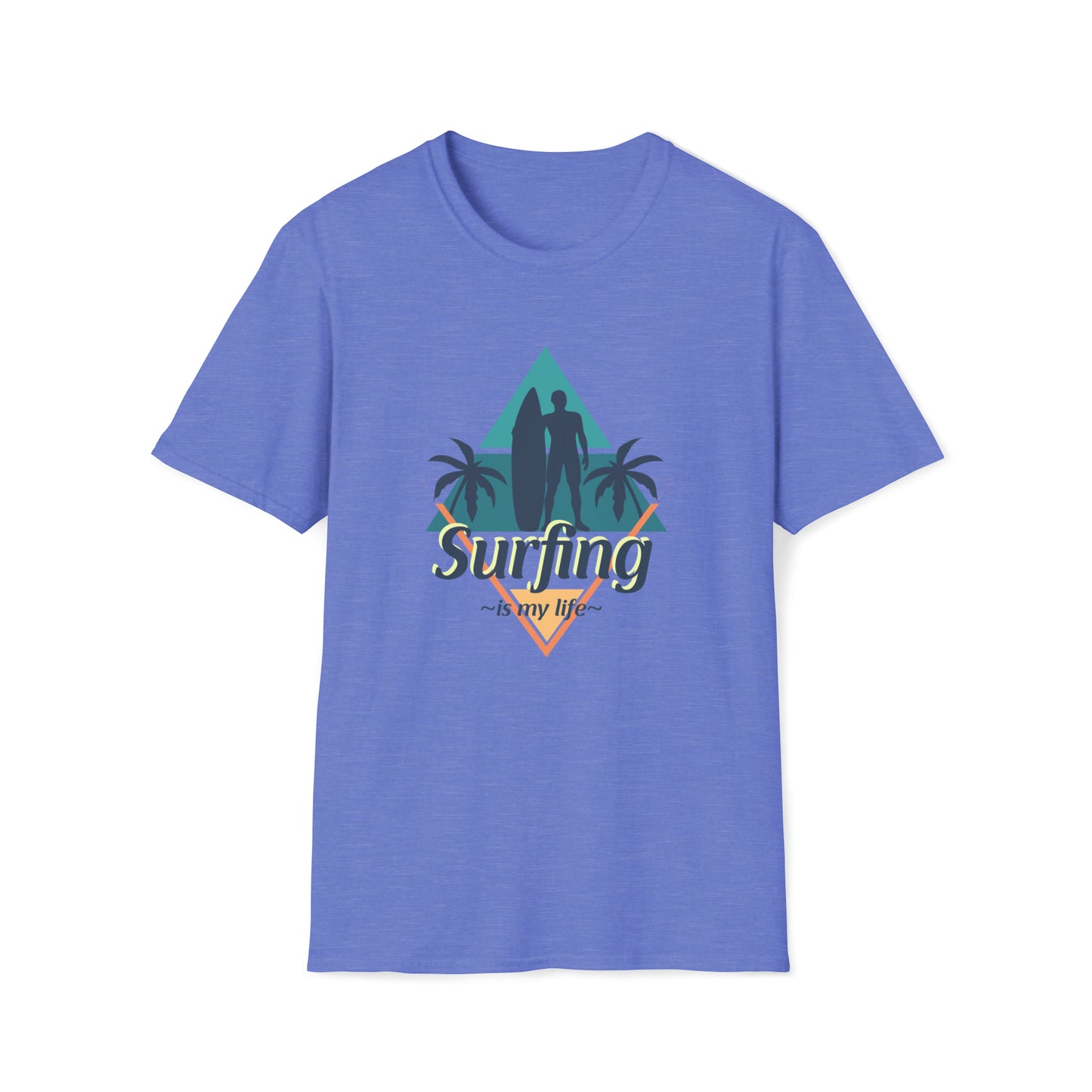 Surfing Is My Life |Beach Lifestyle Shirts | Summer Vibe Apparel Heather Royal