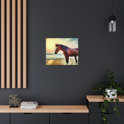 Horse wall art, beach wall art, ocean art, Canvas Gallery Wraps, Horse Beach, Sunset Beach - SaviTraviDesigns