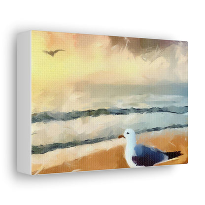 Seagull Painting, Beach wall art, Ocean Wall Art, Canvas Gallery Wraps