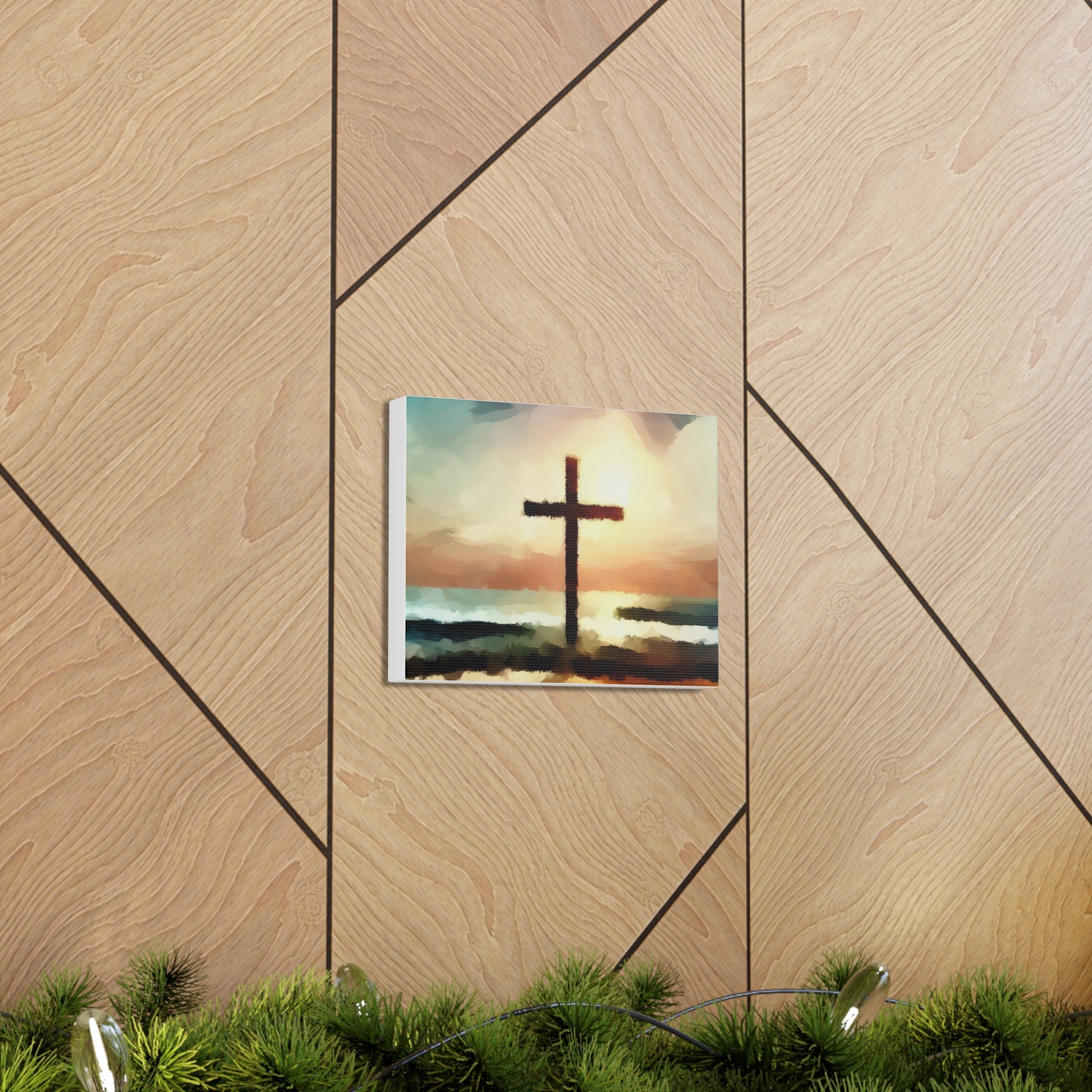 Christian wall art, Cross wall art, beach art, ocean art, Canvas Gallery Wraps - SaviTraviDesigns