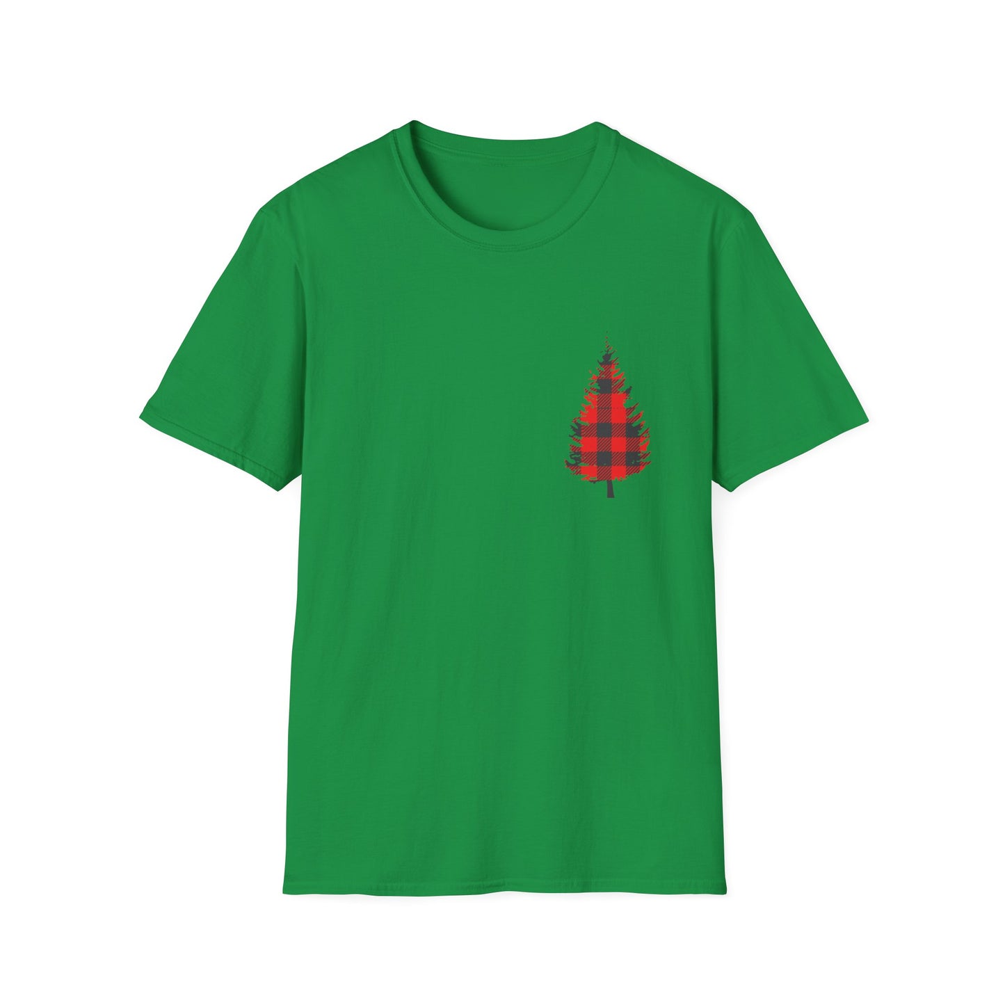 Plaid Christmas Tree Graphic T Shirt Irish Green